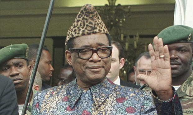 Mobutu Sese Seko pictured in Kinshasa a month before he was overthrown in 1997