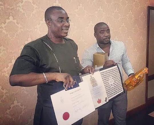 KWAM1 Poses With His Son As He Gets Canadian Citizenship & Degree Certificates