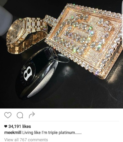Meek Mill Shows Off His Expensive Jewelry Collection (Photo)