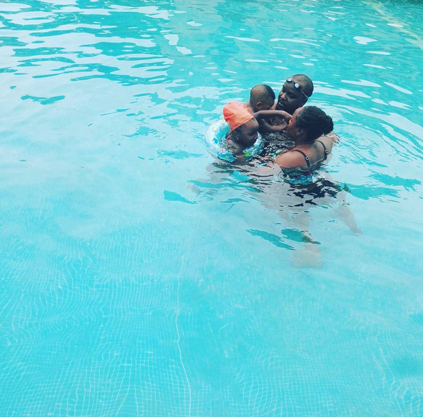 Omawumi, Her Hubby & Kids Enjoy Wonderful Time Together In The Pool